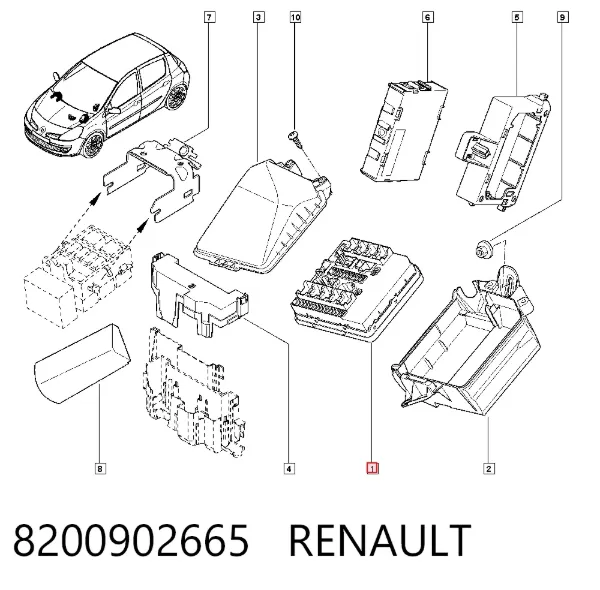 Caja de fusibles 8200902665 Renault (RVI)