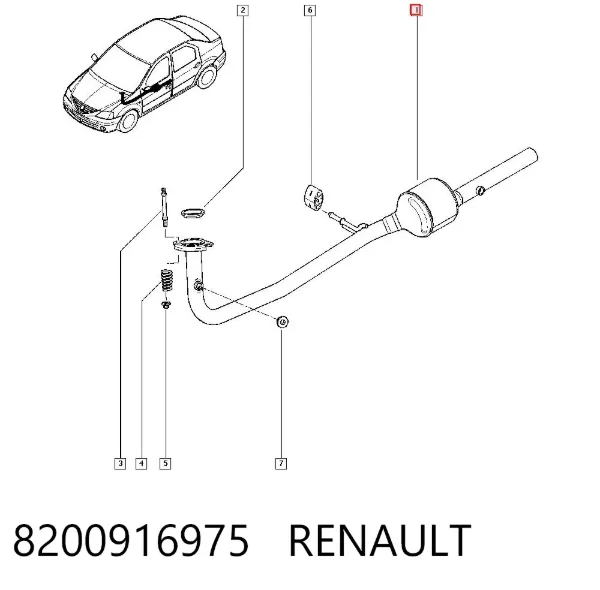 Tubo de admisión del silenciador de escape delantero 8200916975 Renault (RVI)