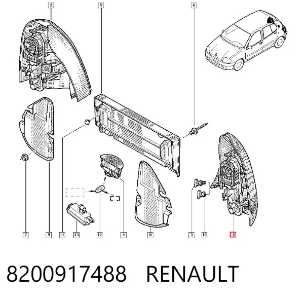 Piloto trasero izquierdo 8200917488 Renault (RVI)