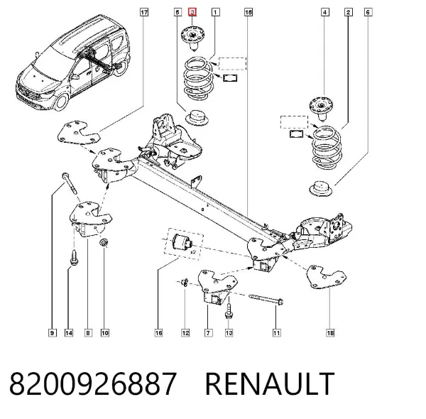 Tope de muelle trasero 8200926887 Renault (RVI)
