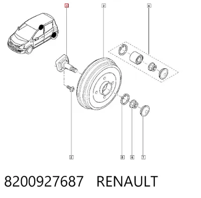 Mangueta trasera RENAULT 8200927687