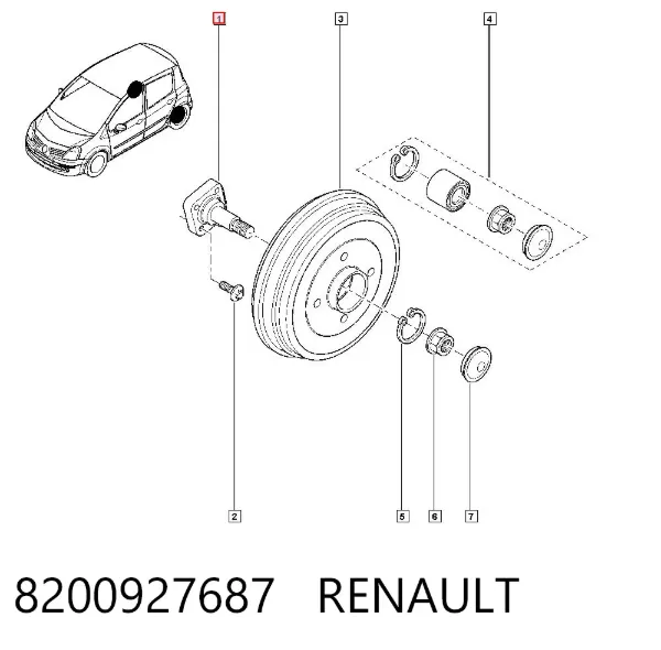 Mangueta trasera 8200927687 Renault (RVI)