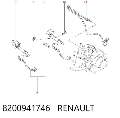 Sensor de temperatura de gases de escape antes de la turbina RENAULT 8200941746