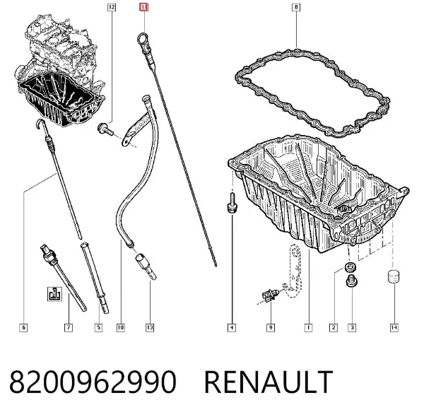 Varilla de aceite 8200962990 Renault (RVI)