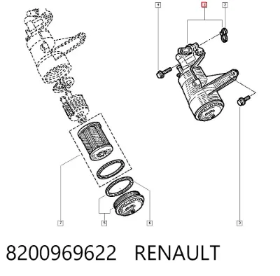 Portafiltro de aceite RENAULT 8200969622