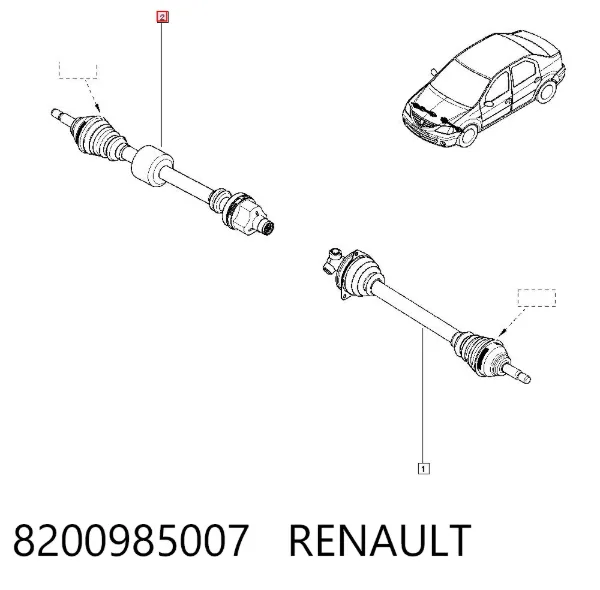 Semieje delantero derecho 8200985007 Renault (RVI)