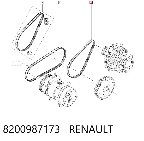 Correa de alternador 8200987173 Renault (RVI)