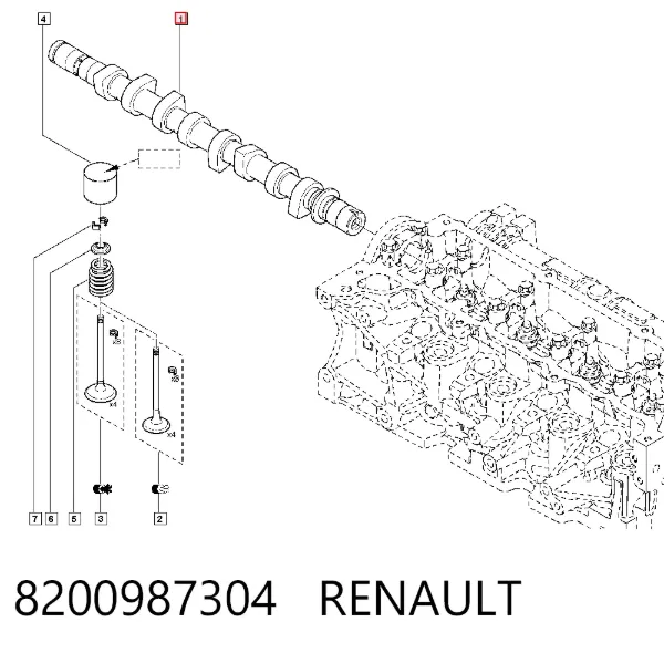 Árboles de levas 8200987304 Renault (RVI)