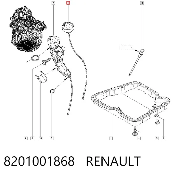Varilla de aceite 8201001868 Renault (RVI)