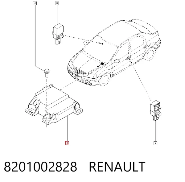 Módulo de control de airbag 8201002828 Renault (RVI)