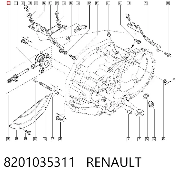 Latiguillo de embrague 8201035311 Renault (RVI)