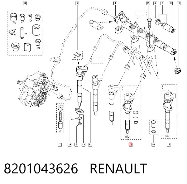 Inyector 8201043626 Renault (RVI)