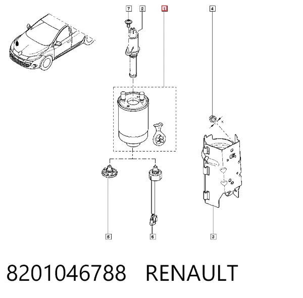 Filtro de combustible 8201046788 Renault (RVI)