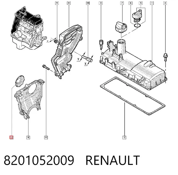 Tapa de protección de la distribución 8201052009 Renault (RVI)