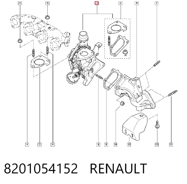 Turbocompresor 8201054152 Renault (RVI)