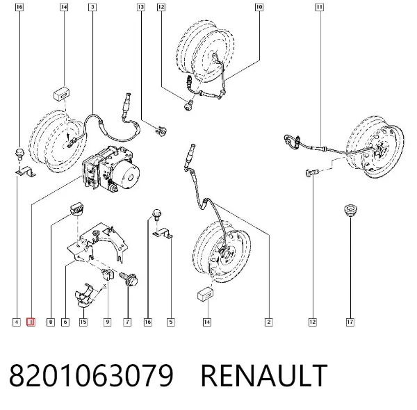 Módulo ABS 8201063079 Renault (RVI)