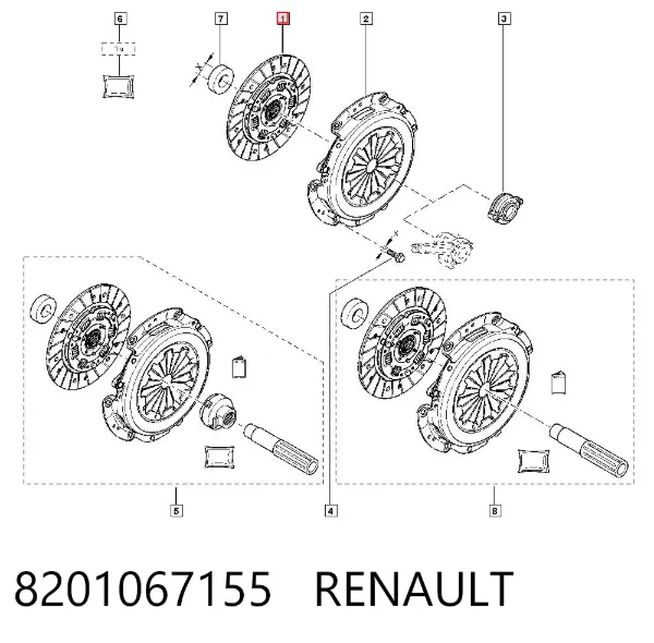 Disco de embrague 8201067155 Renault (RVI)
