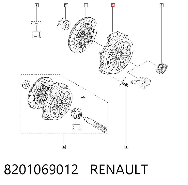 Plato de presión de embrague 8201069012 Renault (RVI)