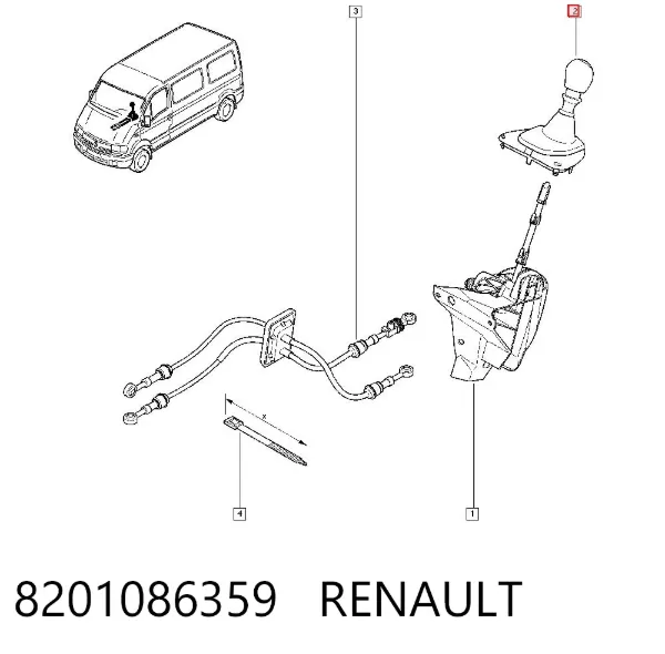 Pomo de palanca de cambios 8201086359 Renault (RVI)
