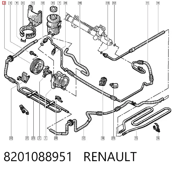 Polea de la bomba de dirección asistida 8201088951 Renault (RVI)