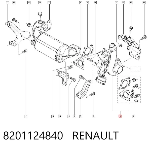 Turbocompresor 8201124840 Renault (RVI)