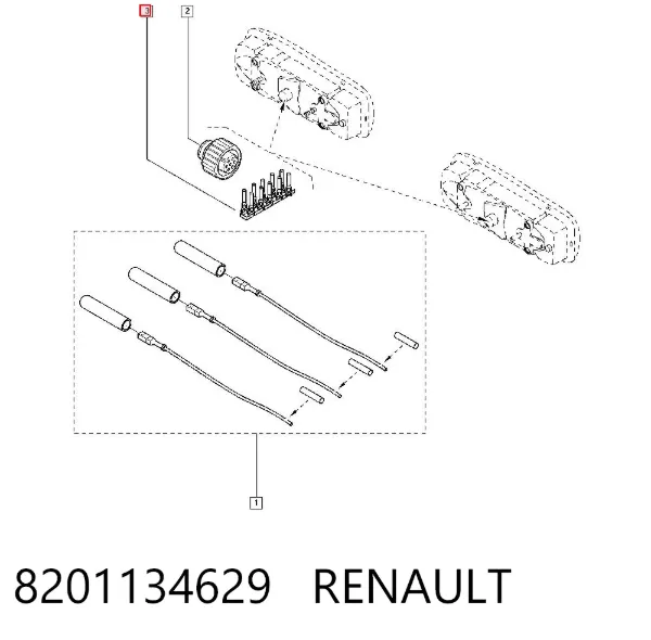 Conector de luz trasera 8201134629 Renault (RVI)