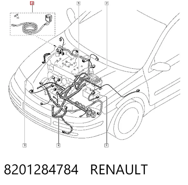 Sensor de presión de combustible 8201284784 Renault (RVI)
