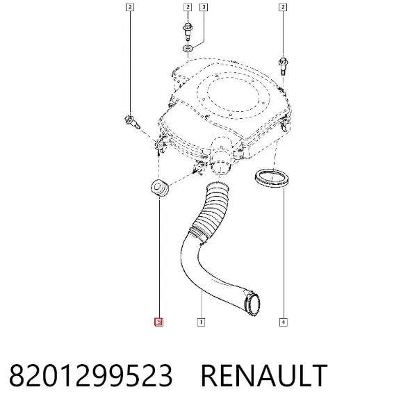 Soporte de la caja del filtro de aire 8201299523 Renault (RVI)