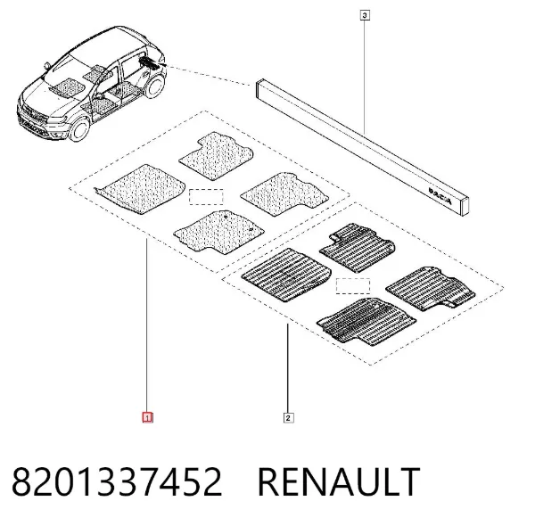 Alfombrillas 8201337452 Renault (RVI)