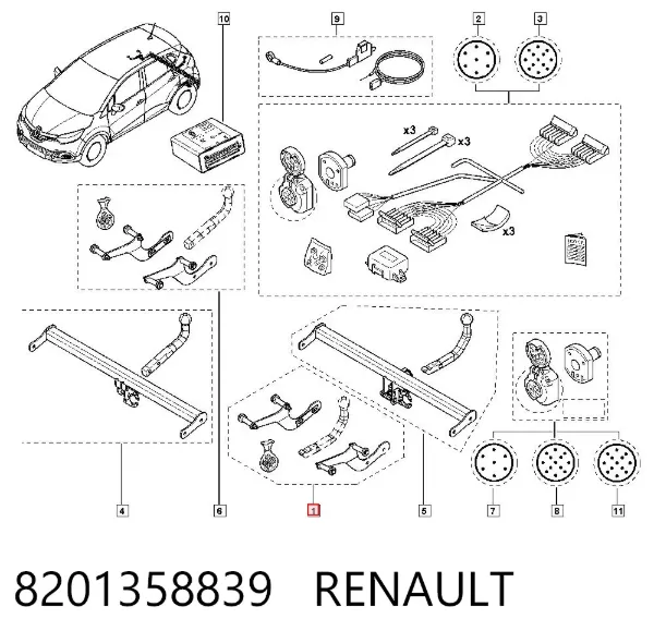Enganche de remolque 8201358839 Renault (RVI)
