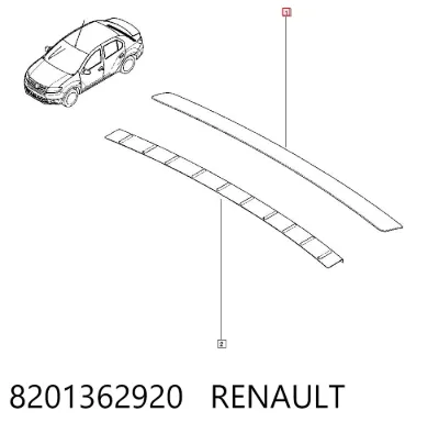 Protector superior del parachoques trasero (estribo) RENAULT 8201362920