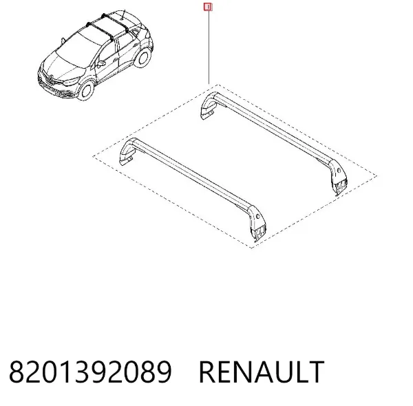 Juego de barras transversales de techo 8201392089 Renault (RVI)