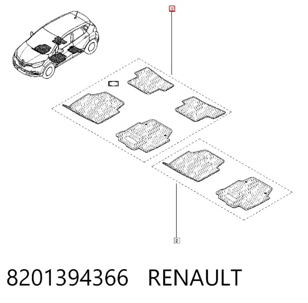 Alfombrillas 8201394366 Renault (RVI)