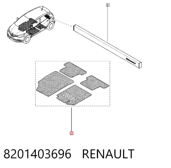 Alfombrillas 8201403696 Renault (RVI)