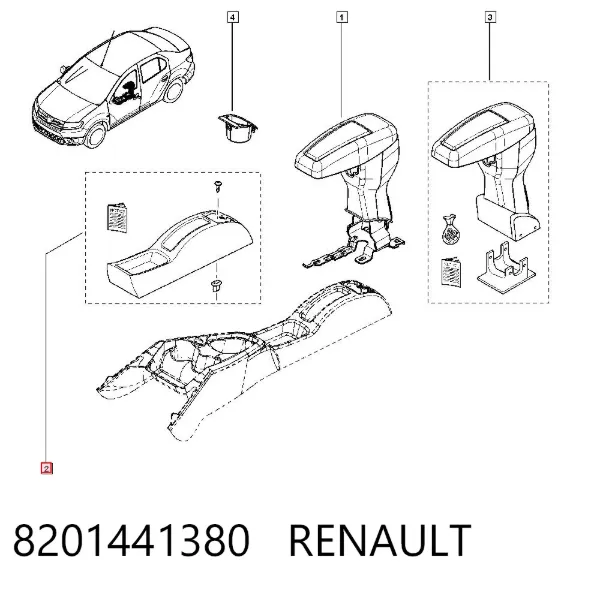 Consola central del panel de control 8201441380 Renault (RVI)