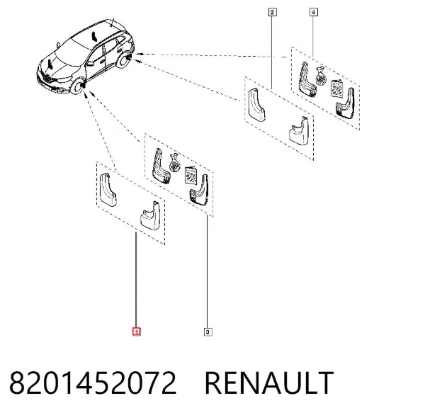 Guardabarros delanteros 8201452072 Renault (RVI)