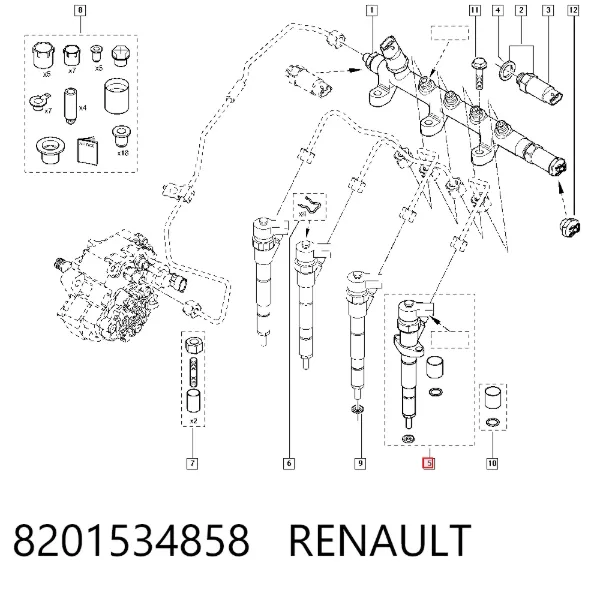 Inyector 8201534858 Renault (RVI)