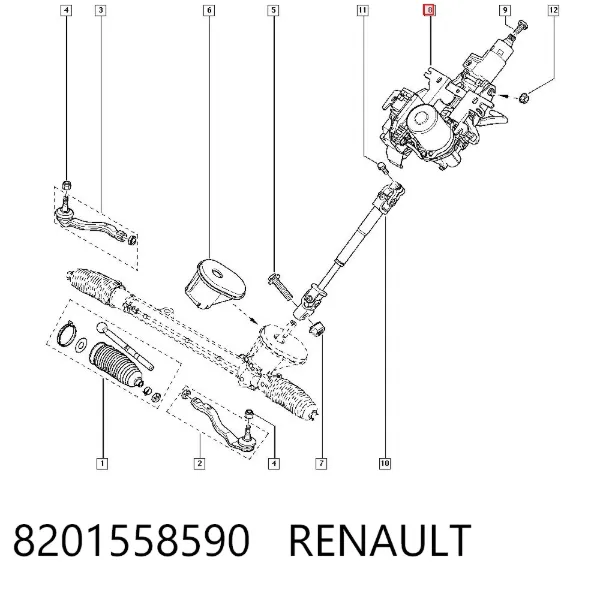 Columna dirección 8201558590 Renault (RVI)