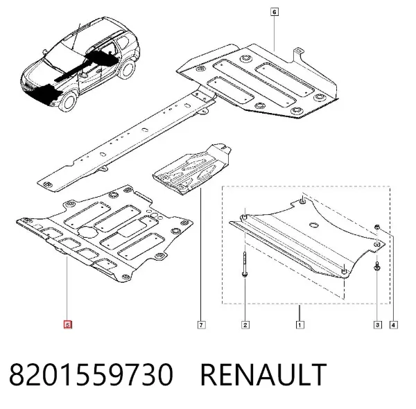 Protección motor / empotramiento 8201559730 Renault (RVI)