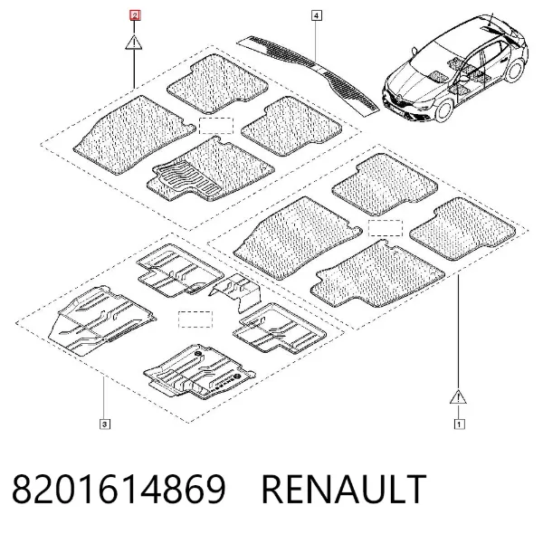 Alfombrillas 8201614869 Renault (RVI)