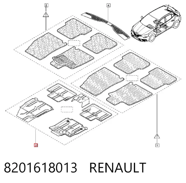Alfombrillas 8201618013 Renault (RVI)
