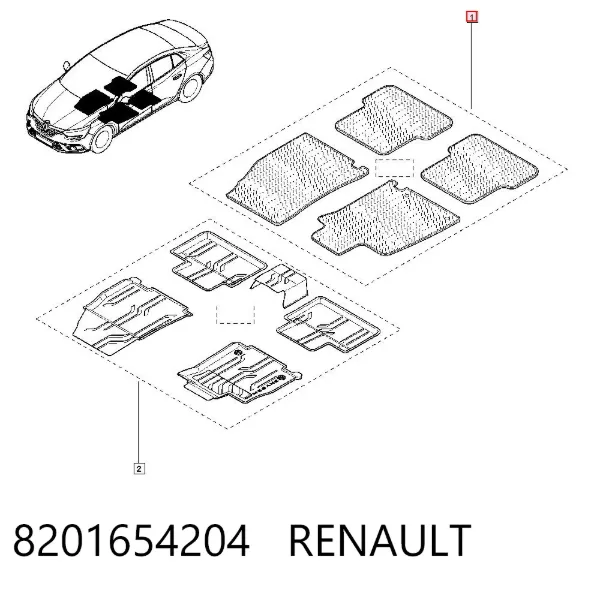 Alfombrillas 8201654204 Renault (RVI)