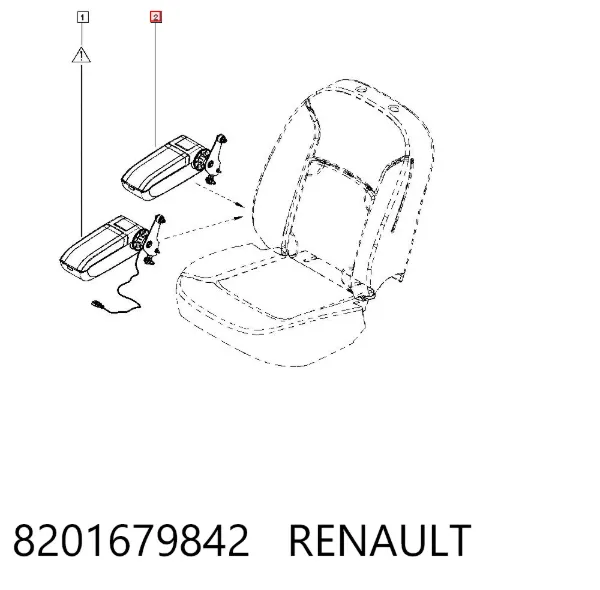 Reposabrazos del asiento delantero 8201679842 Renault (RVI)