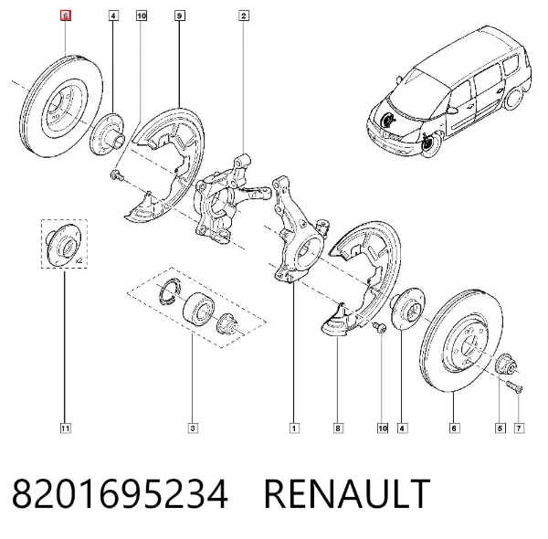 Disco de freno 8201695234 Renault (RVI)