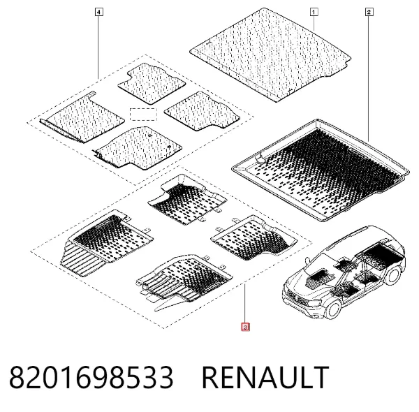 Alfombrillas 8201698533 Renault (RVI)