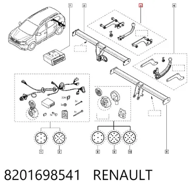 Enganche de remolque RENAULT 8201698541
