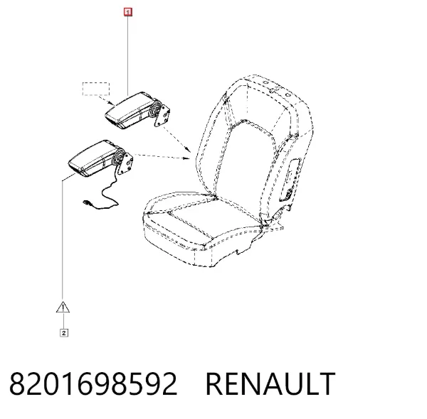 Reposabrazos del asiento delantero 8201698592 Renault (RVI)