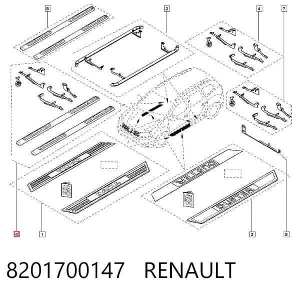 Kit de estribos 8201700147 Renault (RVI)