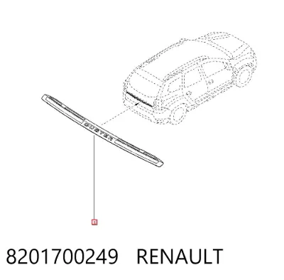 Protector superior del parachoques trasero (estribo) RENAULT 8201700249