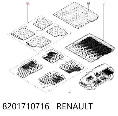 Juego de alfombrillas delanteras y traseras RENAULT 8201710716